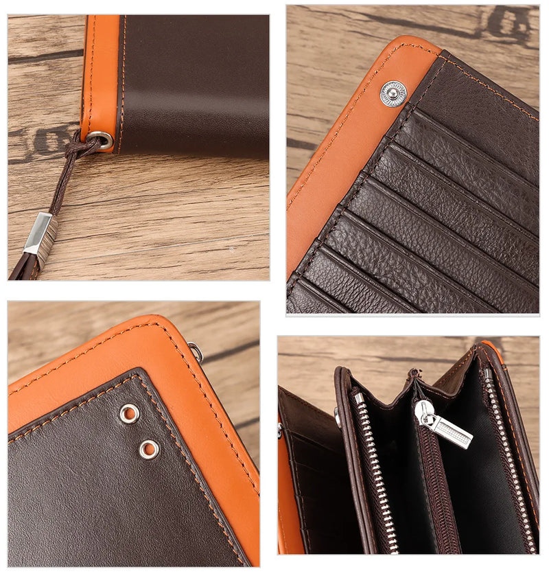 Portefeuille business cuir rétro | Portefeuille long cuir véritable | Portefeuille cuir grande capacité | Portefeuille zippé homme RFID | Portefeuille cuir anti-vol RFID | Sac à main cuir homme élégant | Portefeuille homme vintage cuir | Portefeuille cuir premium zippé | Portefeuille cuir homme sécurisé | Portefeuille cuir authentique homme


