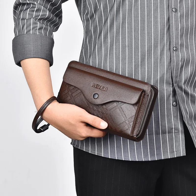 Portefeuille long homme | Grand portefeuille homme | Portefeuille luxe cartes | Portefeuille homme zippé | Sac homme porte-cartes | Pochette téléphone homme | Portefeuille élégant homme | Portefeuille multifonction | Portefeuille cuir PU homme | Portefeuille stylé homme