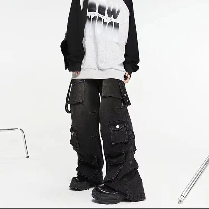 Jean cargo Y2K poches multiples | Pantalon baggy streetwear 2023 | Jean large vintage homme femme | Pantalon cargo denim oversize | Jean Y2K loose unisexe | Pantalon streetwear homme femme | Jean cargo décontracté vintage | Pantalon denim Y2K tendance | Jean ample avec poches cargo | Pantalon mode Y2K oversize