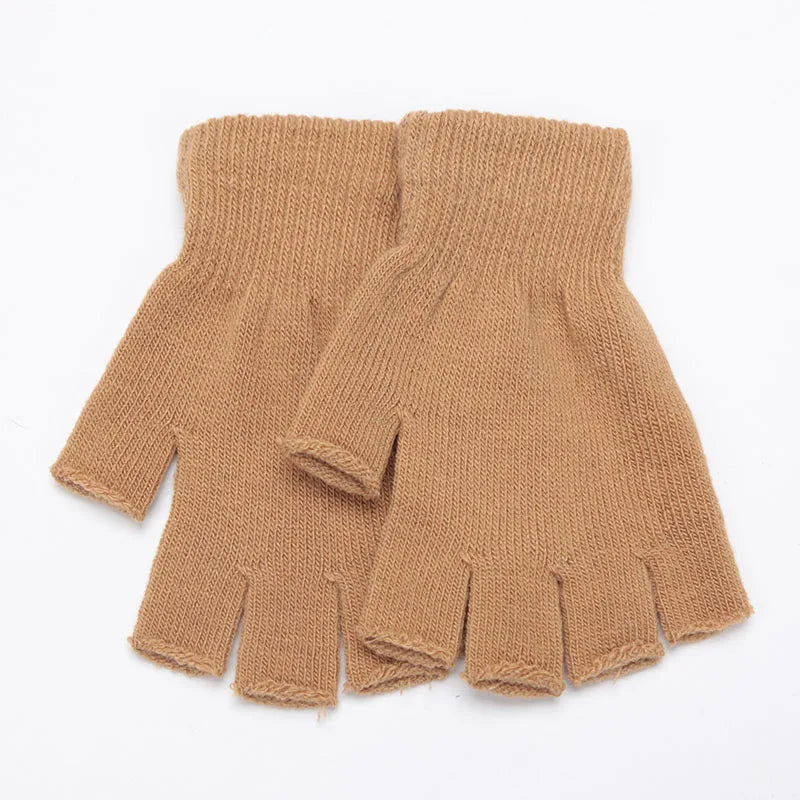 Gants de poignet en tricot sans doigts unisexes
