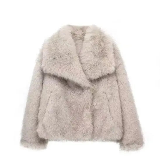 Europe États-Unis hiver veste de fourrure model wearing
