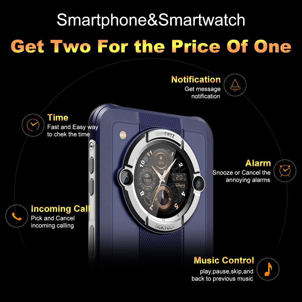 Ticktock E smartphone double écran | Ticktock E batterie 6000mAh | Ticktock E écran 6,5 pouces | Ticktock E Android 12 | Ticktock E 4GB 64GB | Ticktock E charge 20W | Unihertz Ticktock E déverrouillé | Ticktock E robuste et puissant | Ticktock E téléphone Android | Ticktock E rapide et durable
