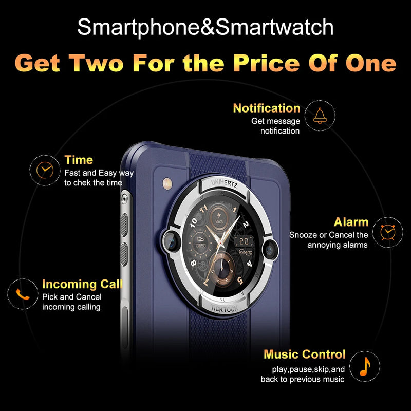 Ticktock E smartphone double écran | Ticktock E batterie 6000mAh | Ticktock E écran 6,5 pouces | Ticktock E Android 12 | Ticktock E 4GB 64GB | Ticktock E charge 20W | Unihertz Ticktock E déverrouillé | Ticktock E robuste et puissant | Ticktock E téléphone Android | Ticktock E rapide et durable