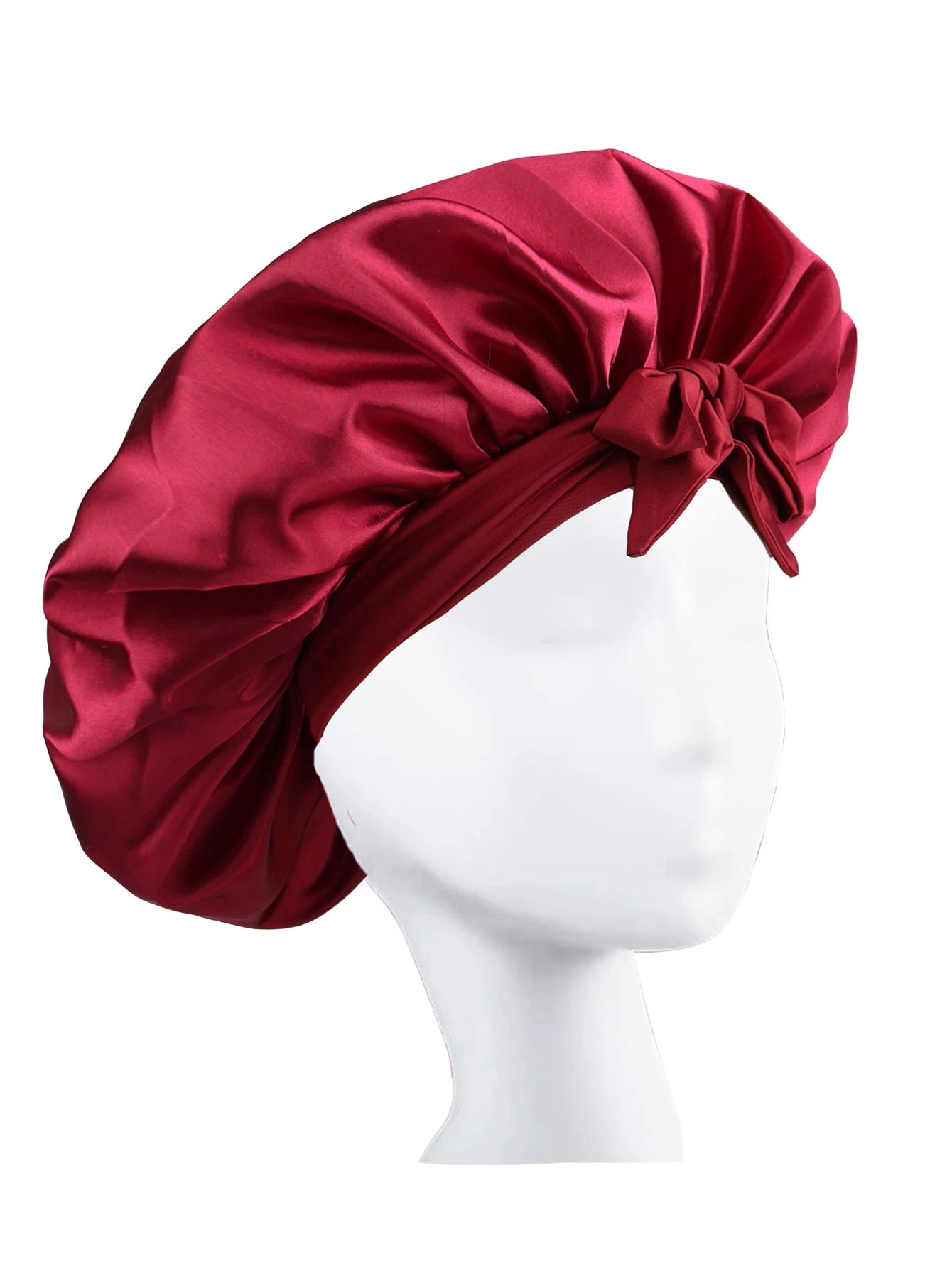 Bonnet en Satin en soie, réglable, pour dormir, avec bandeau à nouer, pour femmes et hommes