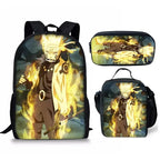 Ensemble de sac à dos Naruto 3 pièces | Ensemble de cartables Naruto | Sac à dos Naruto style coréen | Sac bandoulière Naruto | Trousse Naruto | Ensemble de sacs Naruto | Sac Naruto pour école primaire | Sac à dos Naruto pour collège | Cartable imprimé Naruto | Ensemble de sacs Naruto pour enfants
