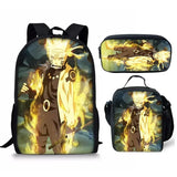 Ensemble de sac à dos Naruto 3 pièces | Ensemble de cartables Naruto | Sac à dos Naruto style coréen | Sac bandoulière Naruto | Trousse Naruto | Ensemble de sacs Naruto | Sac Naruto pour école primaire | Sac à dos Naruto pour collège | Cartable imprimé Naruto | Ensemble de sacs Naruto pour enfants
