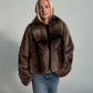 Vestes épaisses en fausse fourrure pour femmes couleur beige