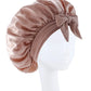 Bonnet en Satin en soie, réglable, pour dormir, avec bandeau à nouer, pour femmes et hommes