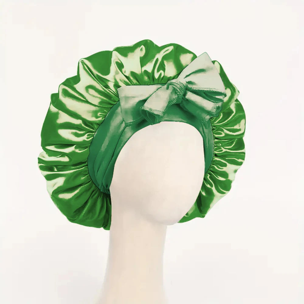 InjBonnet réglable en satin pour hommes et femmes, bonnet pour dormir, cheveux, bande lourde