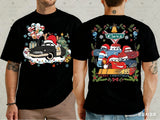 t-shirt Noël Cars McQueen homme imprimé Lightning McQueen