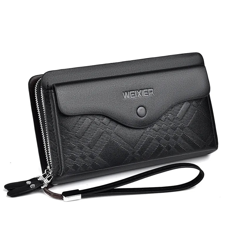 Portefeuille long homme | Grand portefeuille homme | Portefeuille luxe cartes | Portefeuille homme zippé | Sac homme porte-cartes | Pochette téléphone homme | Portefeuille élégant homme | Portefeuille multifonction | Portefeuille cuir PU homme | Portefeuille stylé homme