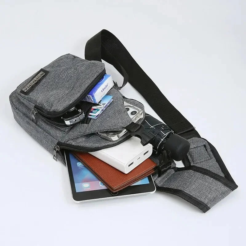 Sac de poitrine pour hommes, sac à bandoulière asymétrique, grande capacité, Sports de plein air, loisirs, mode, petit sac à bandoulière, sac à dos pour hommes