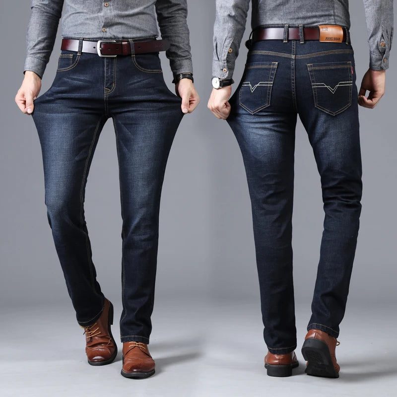 Jean stretch homme automne | Jean droit hiver homme | Pantalon long homme stretch | Jean homme coupe droite | Jean polyvalent homme hiver | Jean mode homme automne | Pantalon homme stretch hiver | Jean droit homme chaud | Jean homme automne hiver | Jean long homme stretch