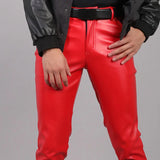 Pantalon en cuir PU pour homme | Pantalon en cuir coupe slim | Pantalon de motard en simili cuir | Pantalon style rock pour homme | Pantalon en cuir pour boîte de nuit | Pantalon en cuir tendance pour homme | Pantalon en cuir pour danse homme | Pantalon de moto en cuir PU | Pantalon en simili cuir à la mode
