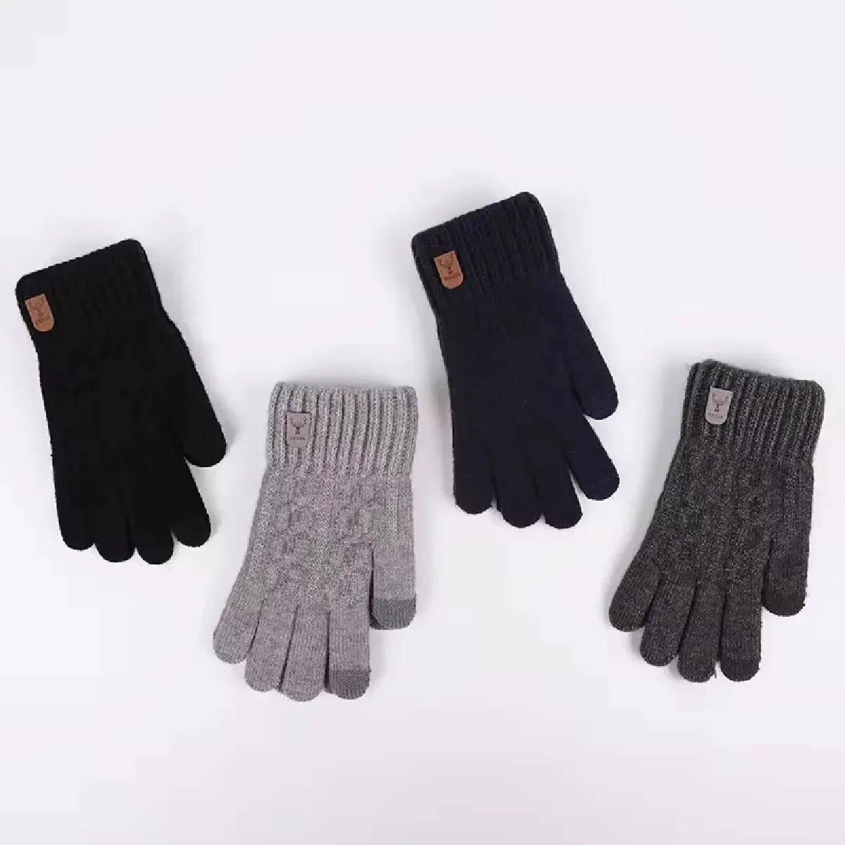 Gants chauds pour hommes écran tactile matière laine épaisse