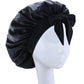 Bonnet en Satin en soie, réglable, pour dormir, avec bandeau à nouer, pour femmes et hommes