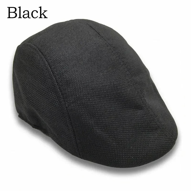 Bérets en lin pour hommes, casquette de Style britannique, chapeaux plats à la mode, classique, Vintage, Cabbie, nouvelle collection automne été 2024