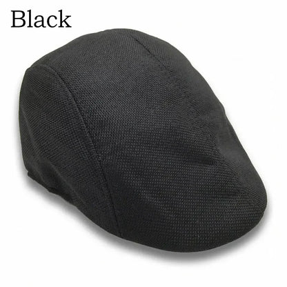 Bérets en lin pour hommes, casquette de Style britannique, chapeaux plats à la mode, classique, Vintage, Cabbie, nouvelle collection automne été 2024