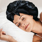 Bonnet en Satin en soie, réglable, pour dormir, avec bandeau à nouer, pour femmes et hommes