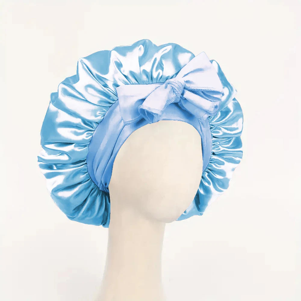 InjBonnet réglable en satin pour hommes et femmes, bonnet pour dormir, cheveux, bande lourde