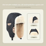 Chapeau chaud coupe-vent et froid pour hommes et femmes, automne et hiver, Protection des oreilles pour l'équitation en plein air, sac épais, chapeau de tête
