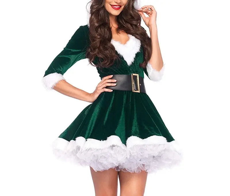 Costume de noël femme épaules dénudées