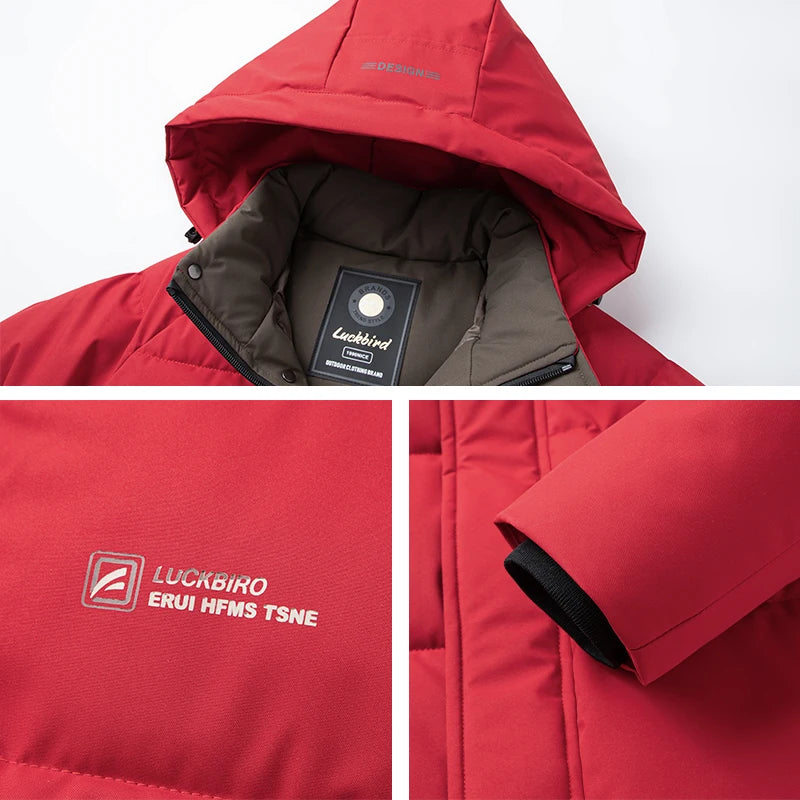 Parka d'hiver épaisse pour homme, manteau décontracté, coupe cintrée, imperméable, chaud, couleur unie, vêtements d'extérieur, manteau à capuche, nouvelle collection 2026