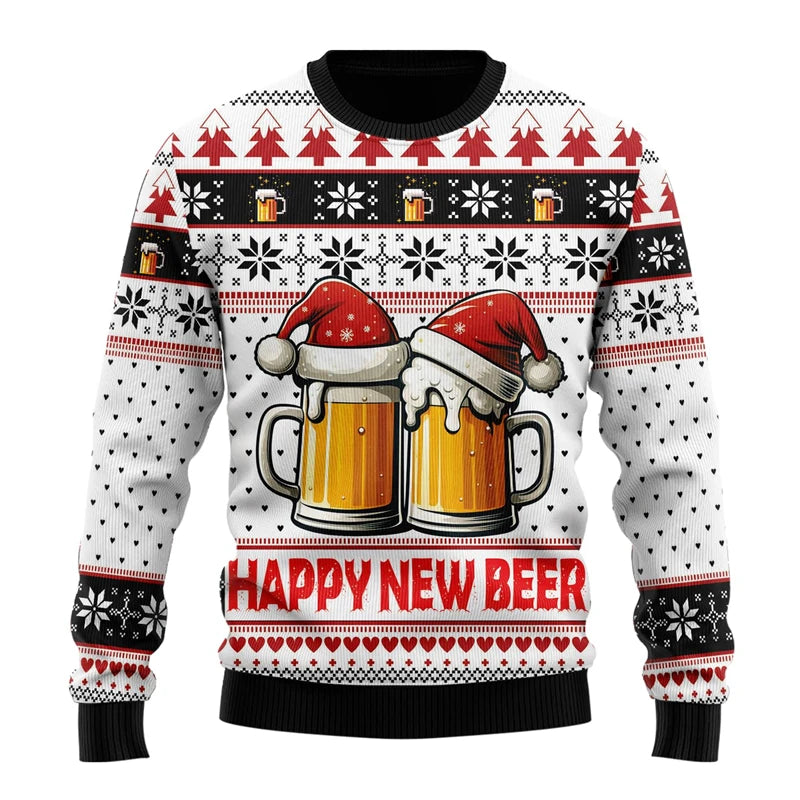 Pull de Noël bière pour fête de bar