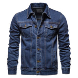 2025 automne Hommes solide Denim vestes mode moto Vintage jean vestes Hommes coupe ajustée coton décontracté noir bleu manteaux