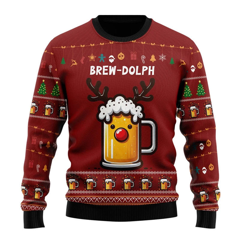 Pull de Noël bière pour hommes et femmes
