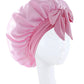 Bonnet en Satin en soie, réglable, pour dormir, avec bandeau à nouer, pour femmes et hommes