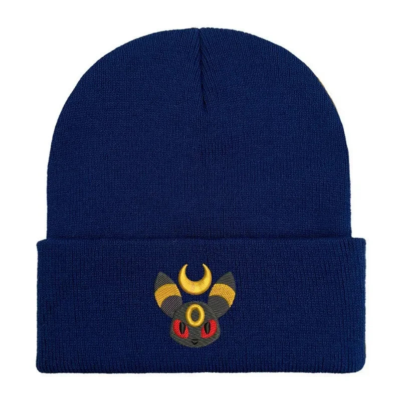 Umbreon Anime tricot bonnets chapeau hommes femmes couleur unie qualité casquette mignon décontracté chaud chapeaux mode polyvalent unisexe casquettes cadeau