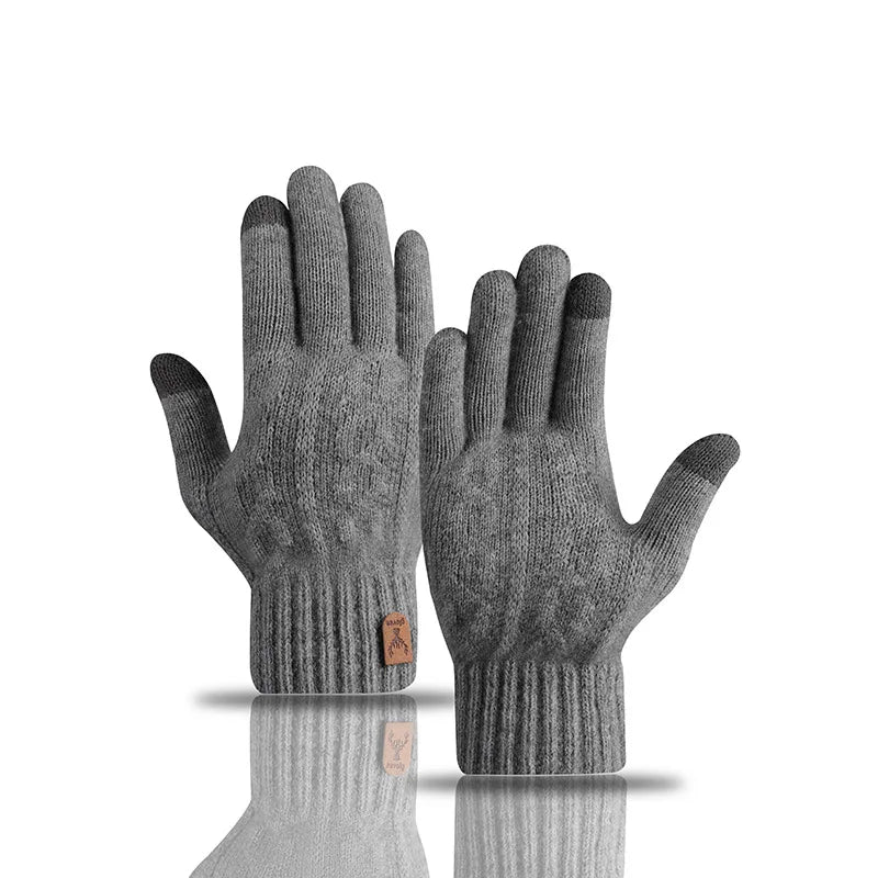 Gants chauds pour hommes écran tactile matière laine épaisse