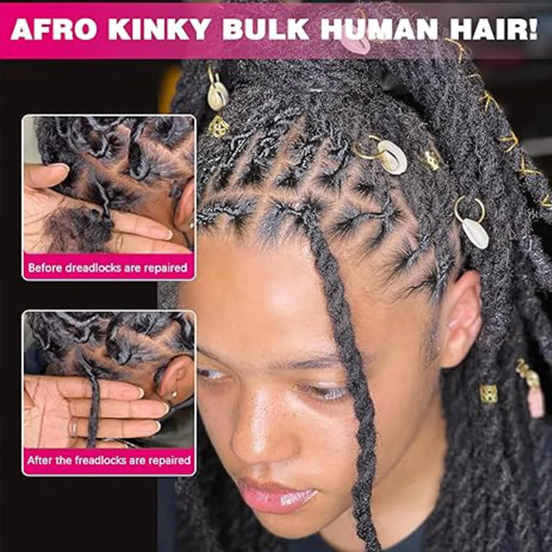 Cheveux brésiliens Remy Afro crépus bouclés en vrac cheveux humains pour tressage DreadLock 50 g/pc extensions de cheveux serrures naturelles Crochet torsion