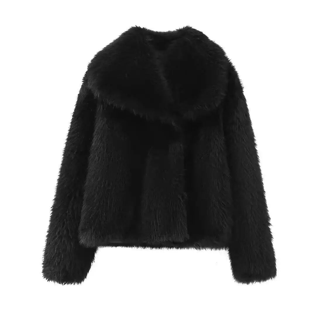 Europe États-Unis hiver veste de fourrure back view