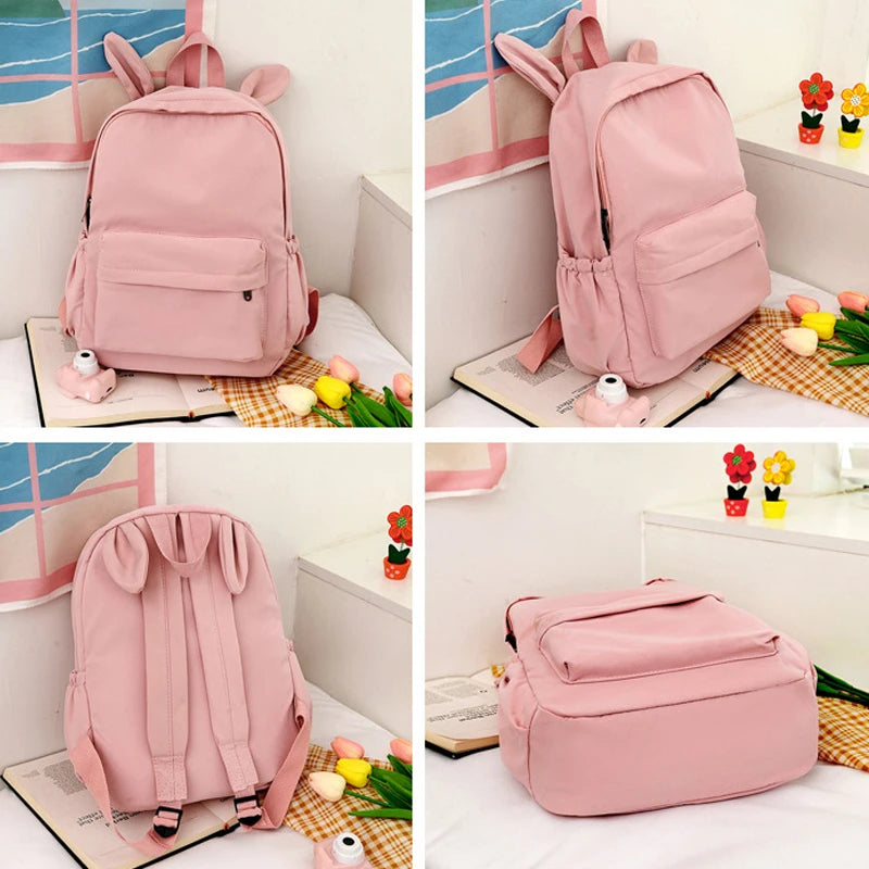 Sac à dos Labubu | Cartable avec oreilles de lapin | Sac étudiant dessin animé | Sac à dos lettres A-Z | Sac à dos scolaire pour enfants | Sac à livres garçon fille | Sac cadeau Labubu | Sac de rangement pour fournitures scolaires | Joli cartable | Sac cartoon à la mode