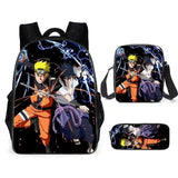Ensemble de sac à dos Naruto 3 pièces | Ensemble de cartables Naruto | Sac à dos Naruto style coréen | Sac bandoulière Naruto | Trousse Naruto | Ensemble de sacs Naruto | Sac Naruto pour école primaire | Sac à dos Naruto pour collège | Cartable imprimé Naruto | Ensemble de sacs Naruto pour enfants