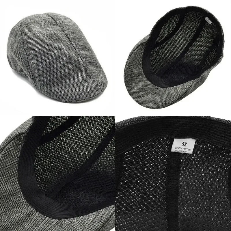 Bérets en lin pour hommes, casquette de Style britannique, chapeaux plats à la mode, classique, Vintage, Cabbie, nouvelle collection automne été 2024