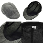 Bérets en lin pour hommes, casquette de Style britannique, chapeaux plats à la mode, classique, Vintage, Cabbie, nouvelle collection automne été 2024