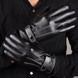 Gants d'hiver pour hommes en cuir PU vue avant