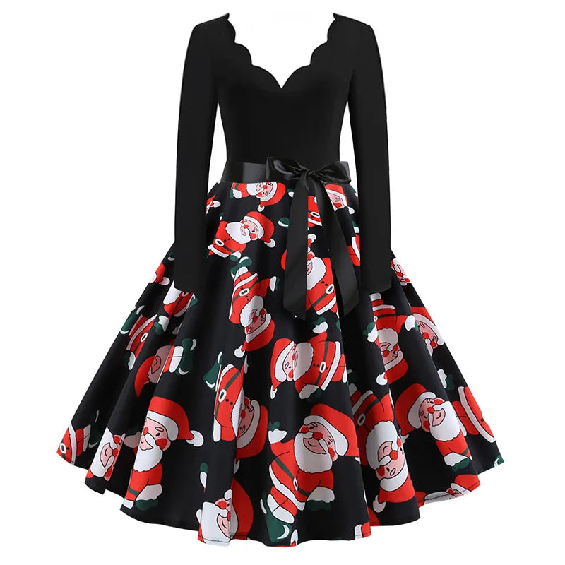 Robe de Noël Hepburn imprimé floral