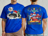 t-shirt Noël Cars McQueen homme imprimé Lightning McQueen