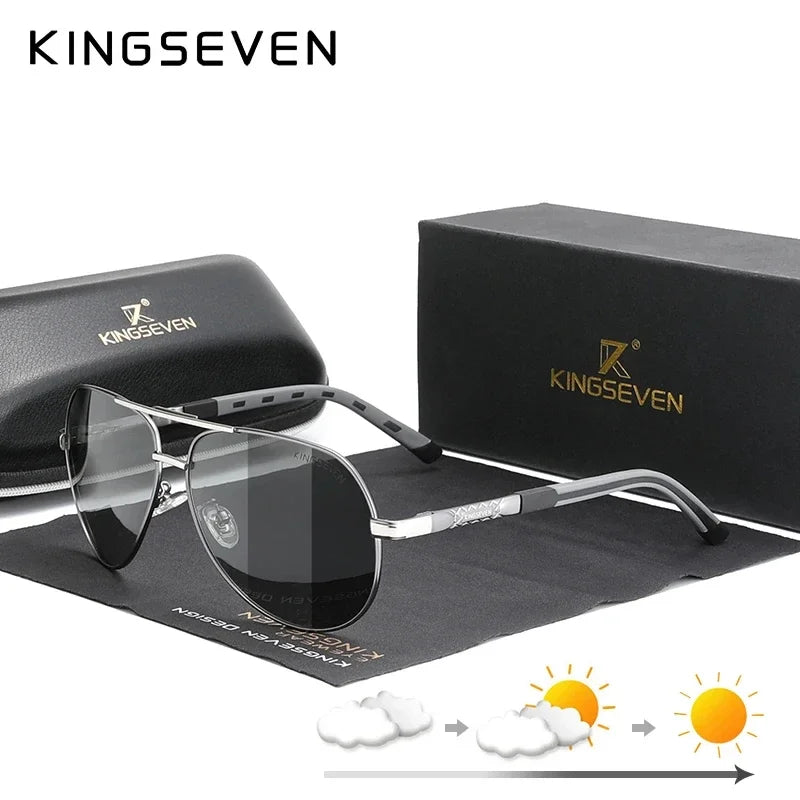 KINGSEVEN nouvelle mode hommes lunettes de soleil de haute qualité en aluminium de luxe rétro fonctionnel lunettes femmes pilote accessoire lunettes