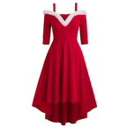 Robe Mère Noël sexy femme | Costume Noël femme 2023 | Robe rouge Noël manches longues | Robe cosplay Noël femme | Robe Noël épaules dénudées | Robe festive femme hiver | Déguisement Mère Noël chic | Robe Noël sexy à bretelles | Robe de fête Noël femme | Costume de Noël femme élégant