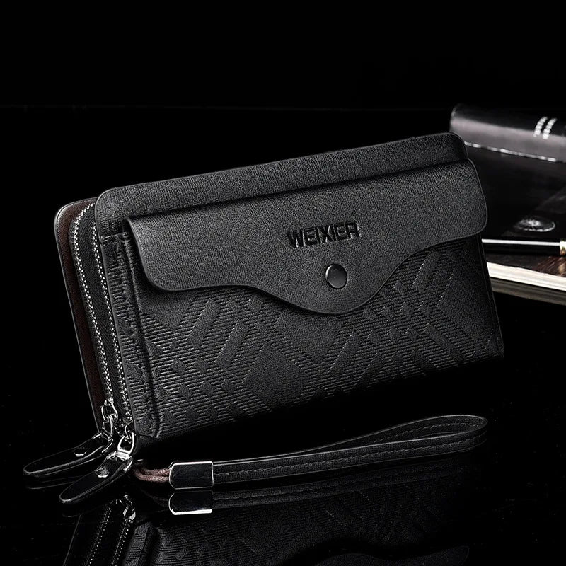 Portefeuille long homme | Grand portefeuille homme | Portefeuille luxe cartes | Portefeuille homme zippé | Sac homme porte-cartes | Pochette téléphone homme | Portefeuille élégant homme | Portefeuille multifonction | Portefeuille cuir PU homme | Portefeuille stylé homme