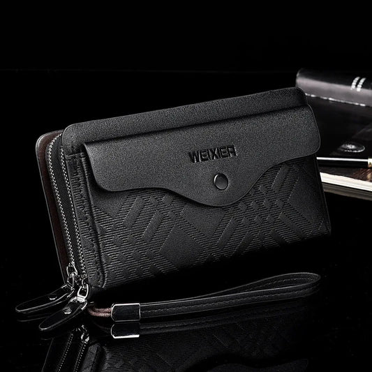 Portefeuille long homme | Grand portefeuille homme | Portefeuille luxe cartes | Portefeuille homme zippé | Sac homme porte-cartes | Pochette téléphone homme | Portefeuille élégant homme | Portefeuille multifonction | Portefeuille cuir PU homme | Portefeuille stylé homme