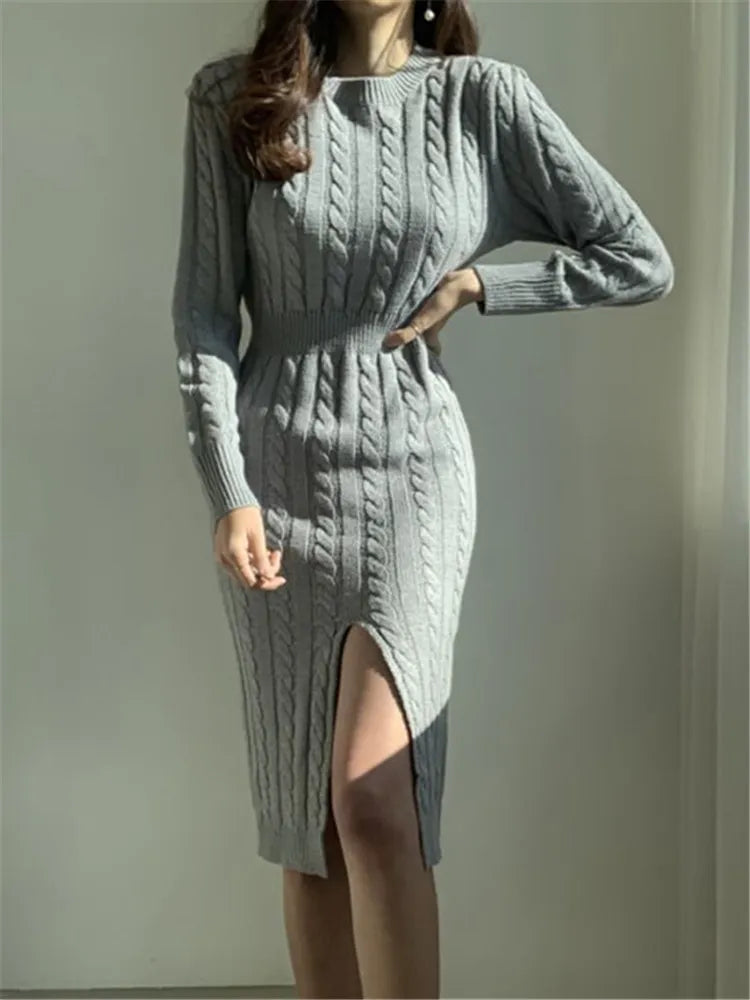 Robe tricot femme hiver | Robe moulante manches longues | Robe pull femme maxi | Robe vintage oversize femme | Robe longue hiver élégante | Robe tricotée soirée automne | Robe maxi col rond femme | Robe chaude moulante femme | Robe d’hiver chic femme | Robe longue tricot oversize