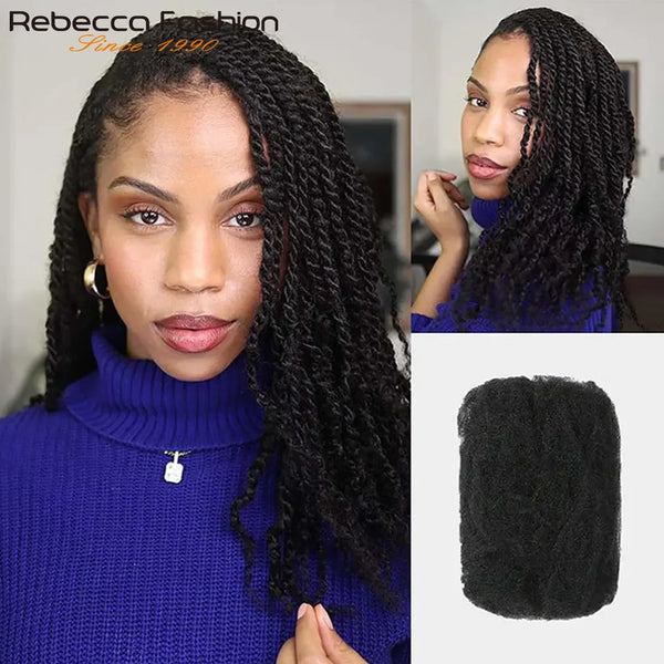 Cheveux brésiliens Remy Afro crépus bouclés en vrac cheveux humains pour tressage DreadLock 50 g/pc extensions de cheveux serrures naturelles Crochet torsion