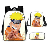 Ensemble de sac à dos Naruto 3 pièces | Ensemble de cartables Naruto | Sac à dos Naruto style coréen | Sac bandoulière Naruto | Trousse Naruto | Ensemble de sacs Naruto | Sac Naruto pour école primaire | Sac à dos Naruto pour collège | Cartable imprimé Naruto | Ensemble de sacs Naruto pour enfants