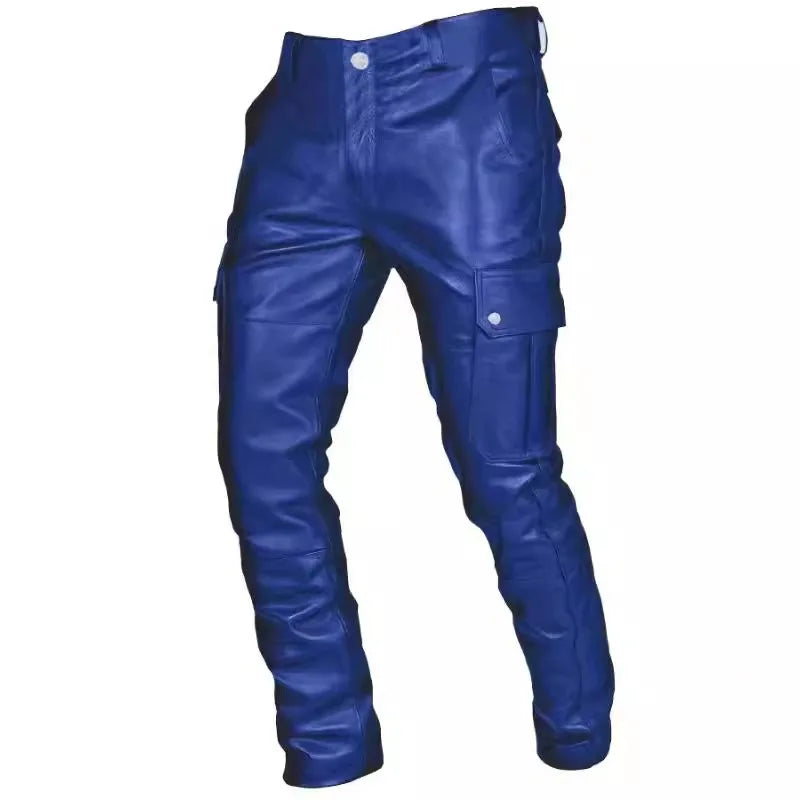 Pantalon ample en simili cuir pour homme | Pantalon en simili cuir noir pour homme | Pantalon en cuir décontracté pour homme | Pantalon en cuir avec plusieurs poches pour homme | Pantalon en cuir coupe ample pour homme | Pantalon de moto en simili cuir pour homme | Pantalon en cuir grande taille pour homme | Pantalon en cuir tendance pour homme | Pantalon en cuir pour usage quotidien homme | Pantalon en cuir avec poches